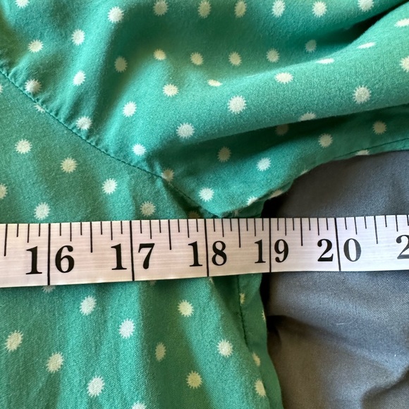 Anthropologie Maeve Teal Polka Dot Asbury Printed Button Down Blouse Size Small - Picture 11 of 11